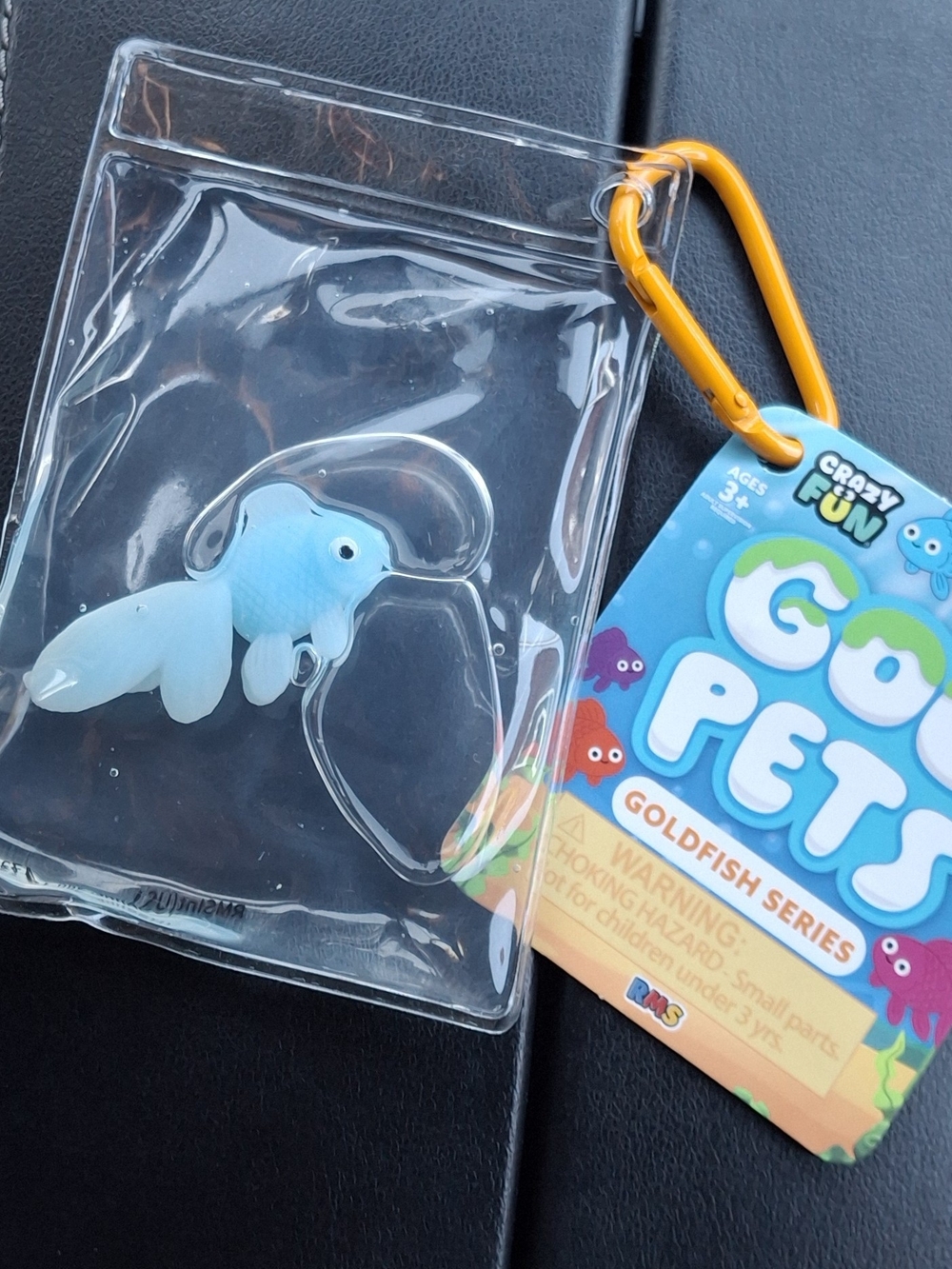 Blue Mini Goldfish Keychain - Clear Case